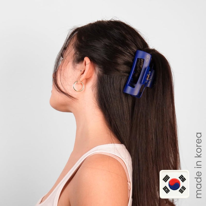 Mello The Original Hair Claw Clip Squishy Claw Clip Made in Korea Patent Pending 30021976 (Blue, Medium) - Image 2